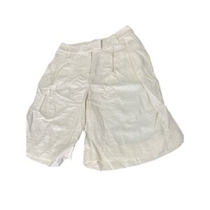 Prologue Culottes Wide Leg Cropped Pleated Casual‎ Shorts Beige Size 6